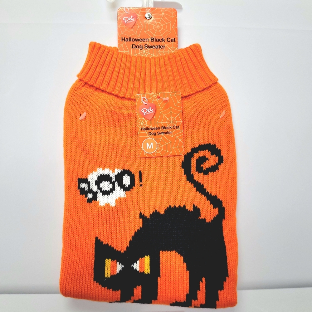 Black Cat BOO! Pet Sweater - Halloween Dog Sweater